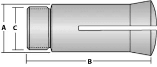 5C-E0 Emergency Collet with No Pilot Hole & 3 Slots